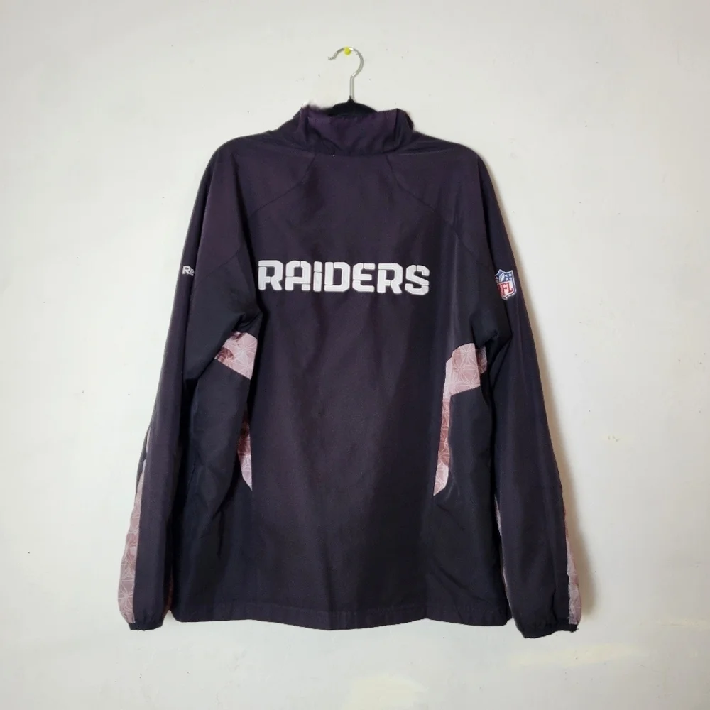 Vtg Oakland Raiders NFL Womens M Reebok On Field Windbreaker Jacket‎ PLEASE READ